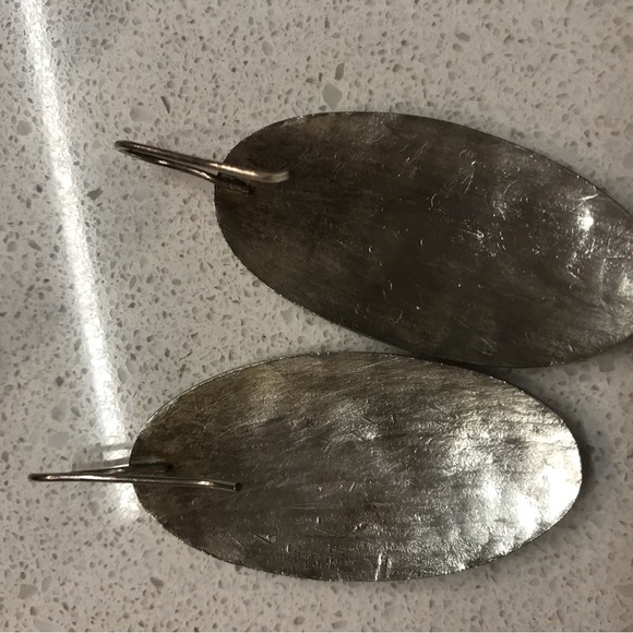 Silver earrings, oval - Picture 2 of 2